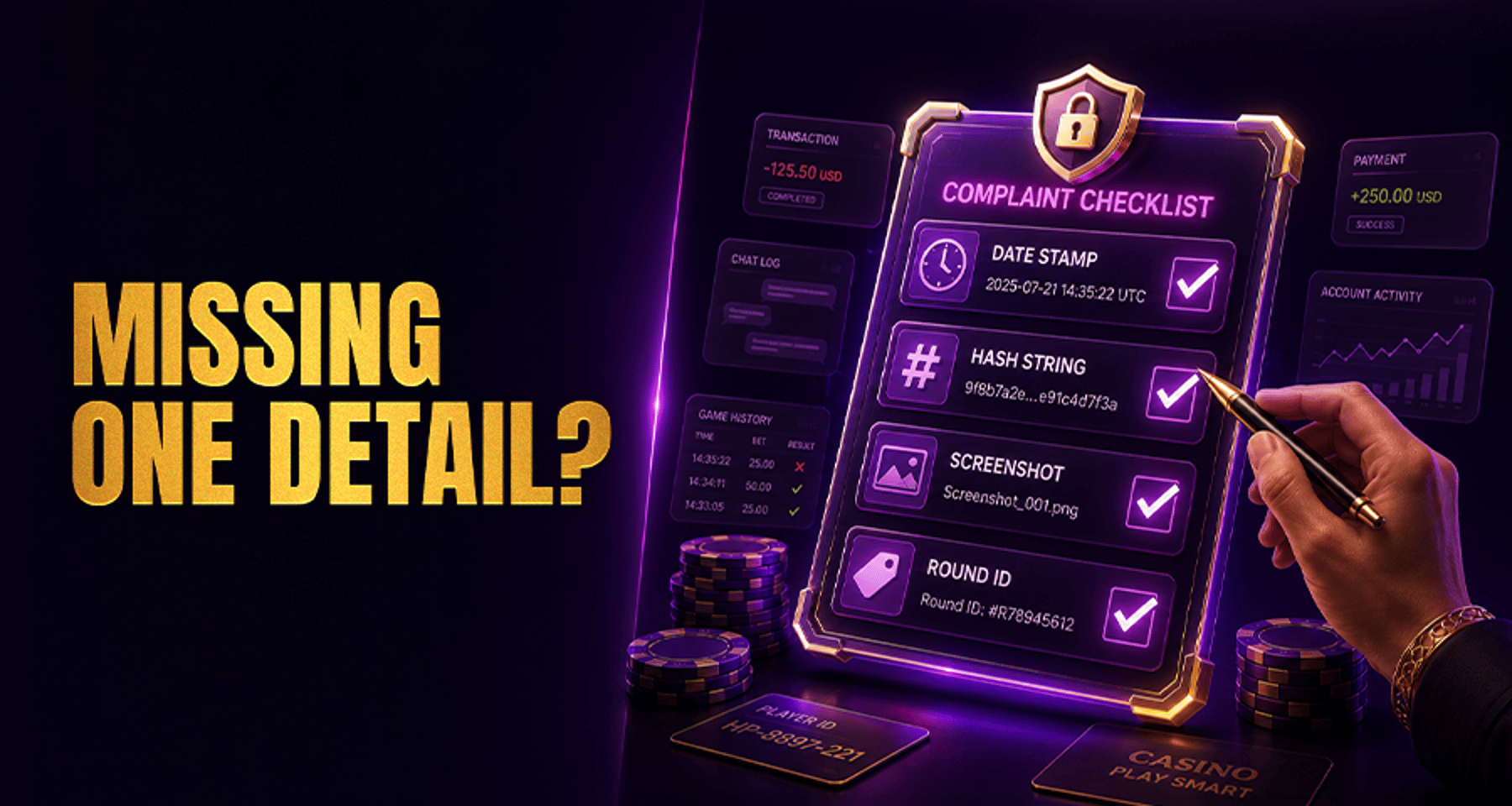Casino Complaint Checklist: Dates, Hashes, Screenshots, and Round IDs