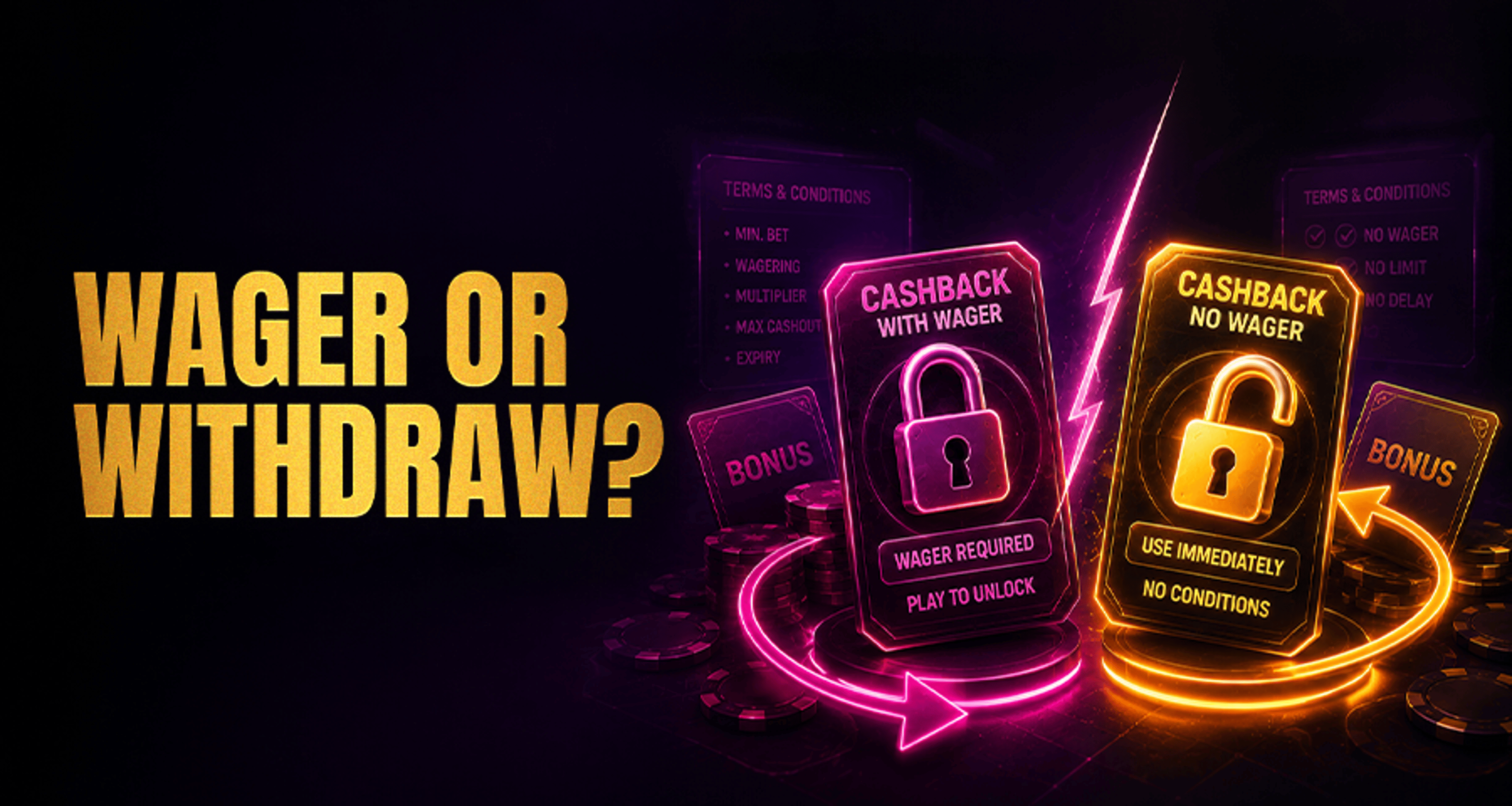 Deposit Cashback Wagering Rules: Wager vs No-Wager Cashback