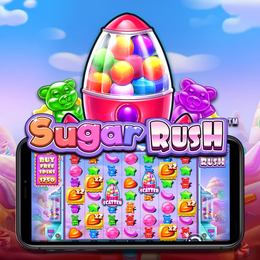 Sweeten your wins with Sugar Rush’s sugary bonus buy slots feature!