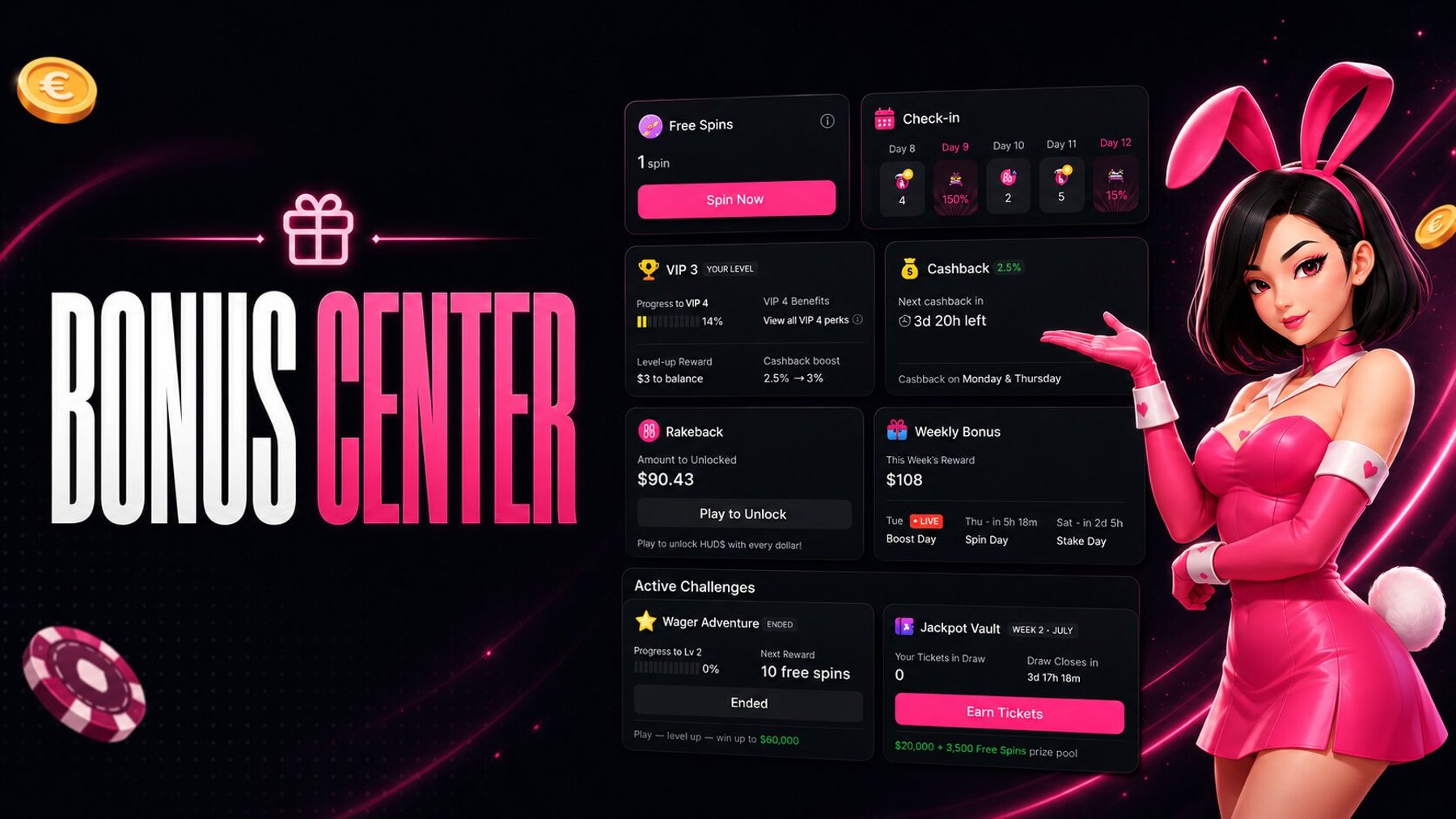 Meet the New HunnyPlay Bonus Center