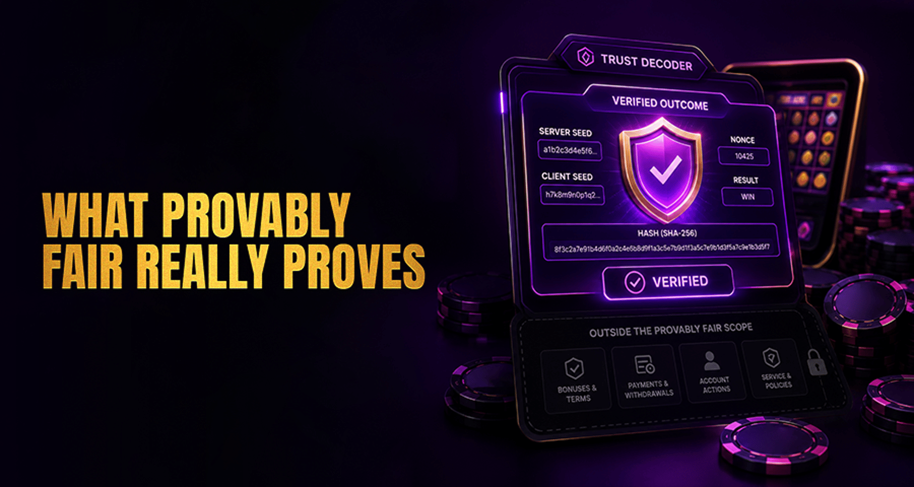 Provably Fair Explained for Real Players: What It Proves and What It Does Not?