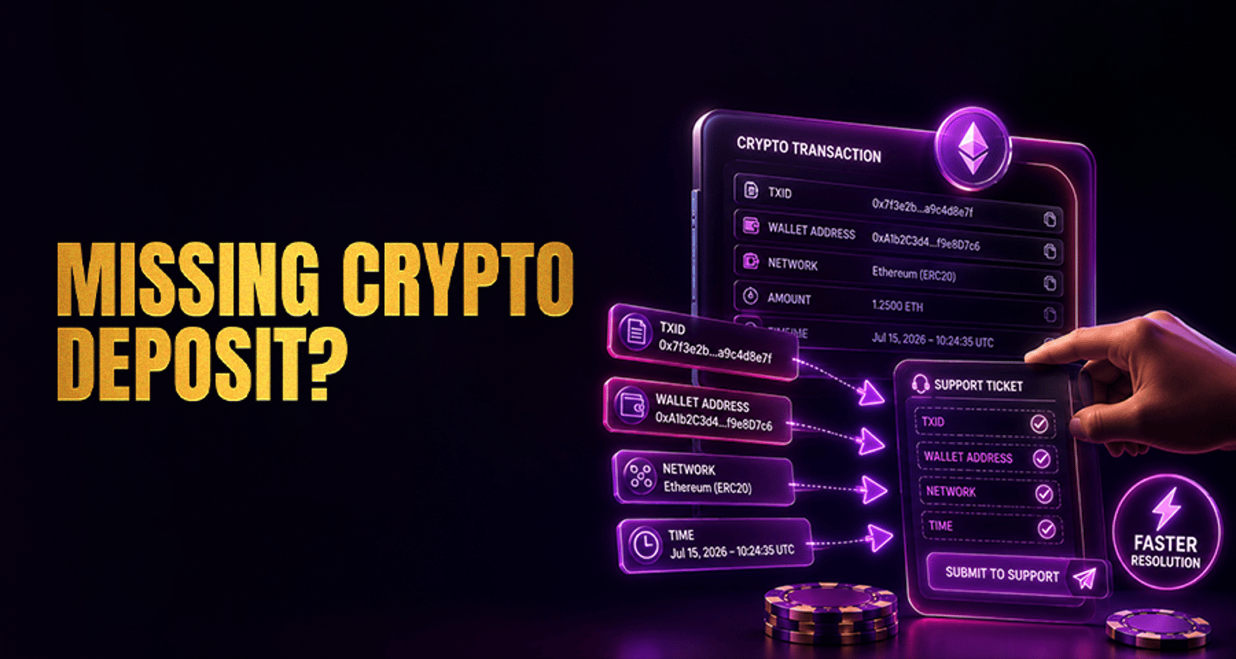 What Information Should You Send Support for a Missing Crypto Deposit?
