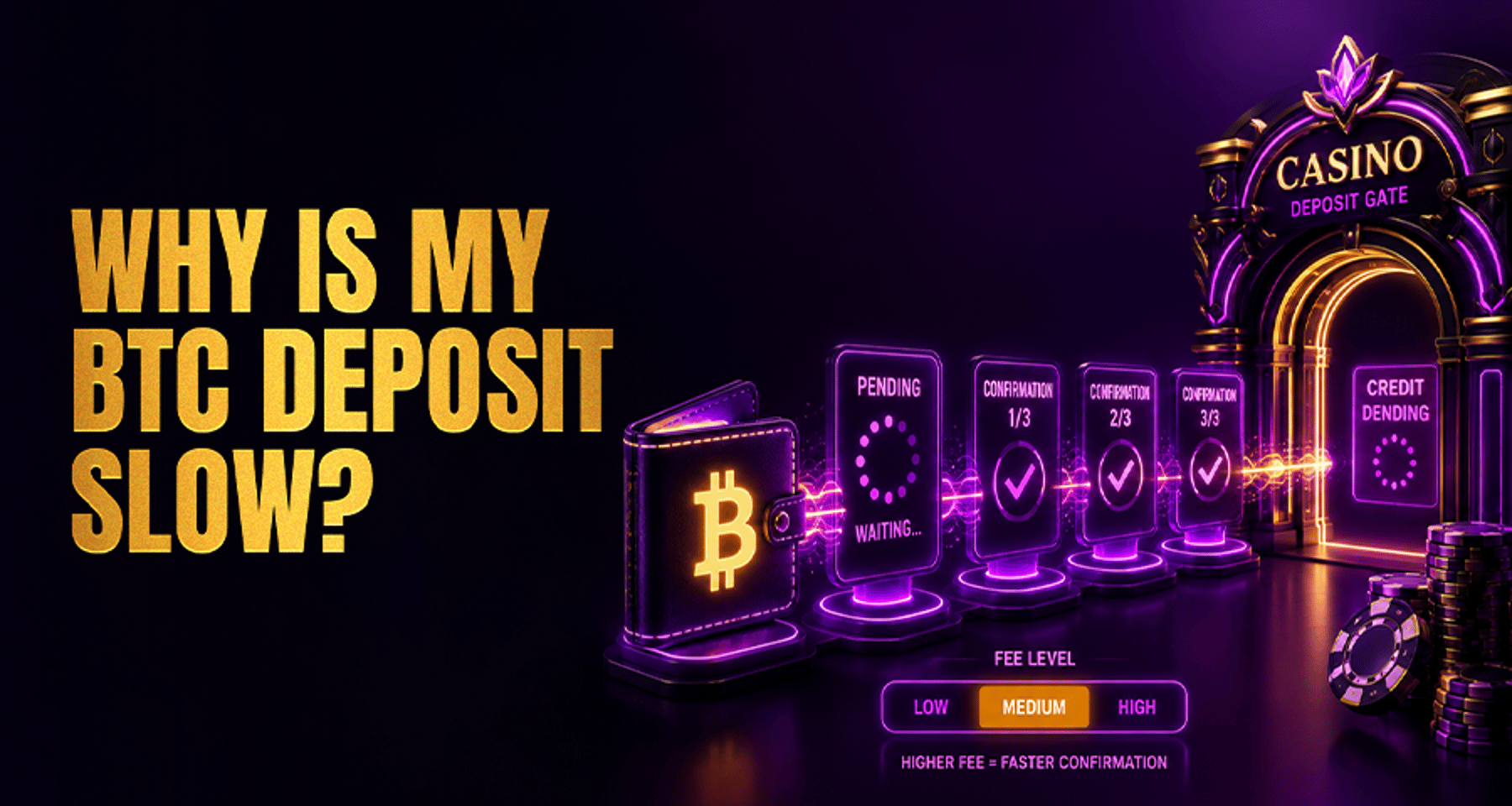 Bitcoin Casino Deposits: Confirmations, Fees, and Waiting Times
