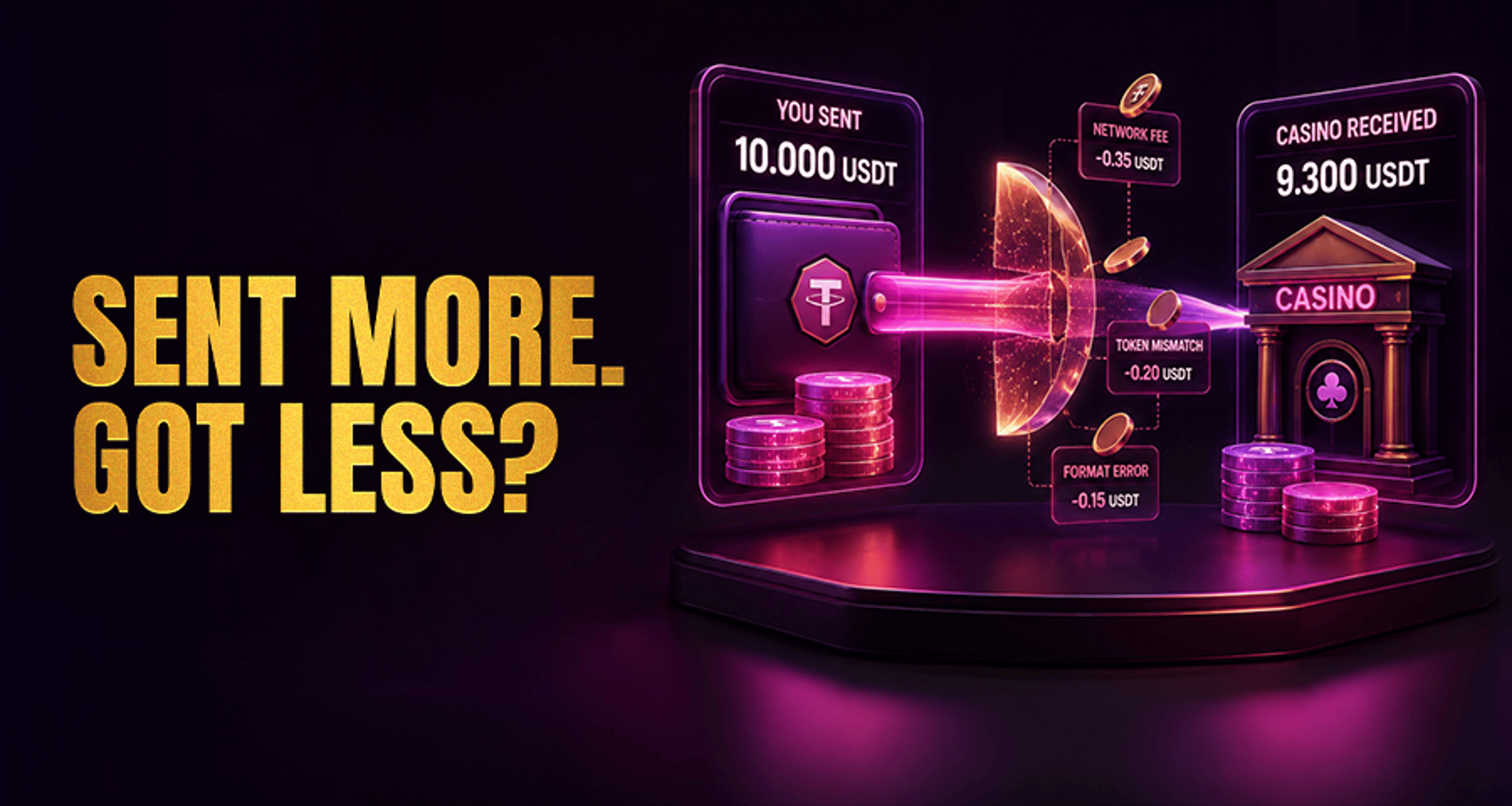 Why Your Casino Receives Less Crypto Than You Sent?