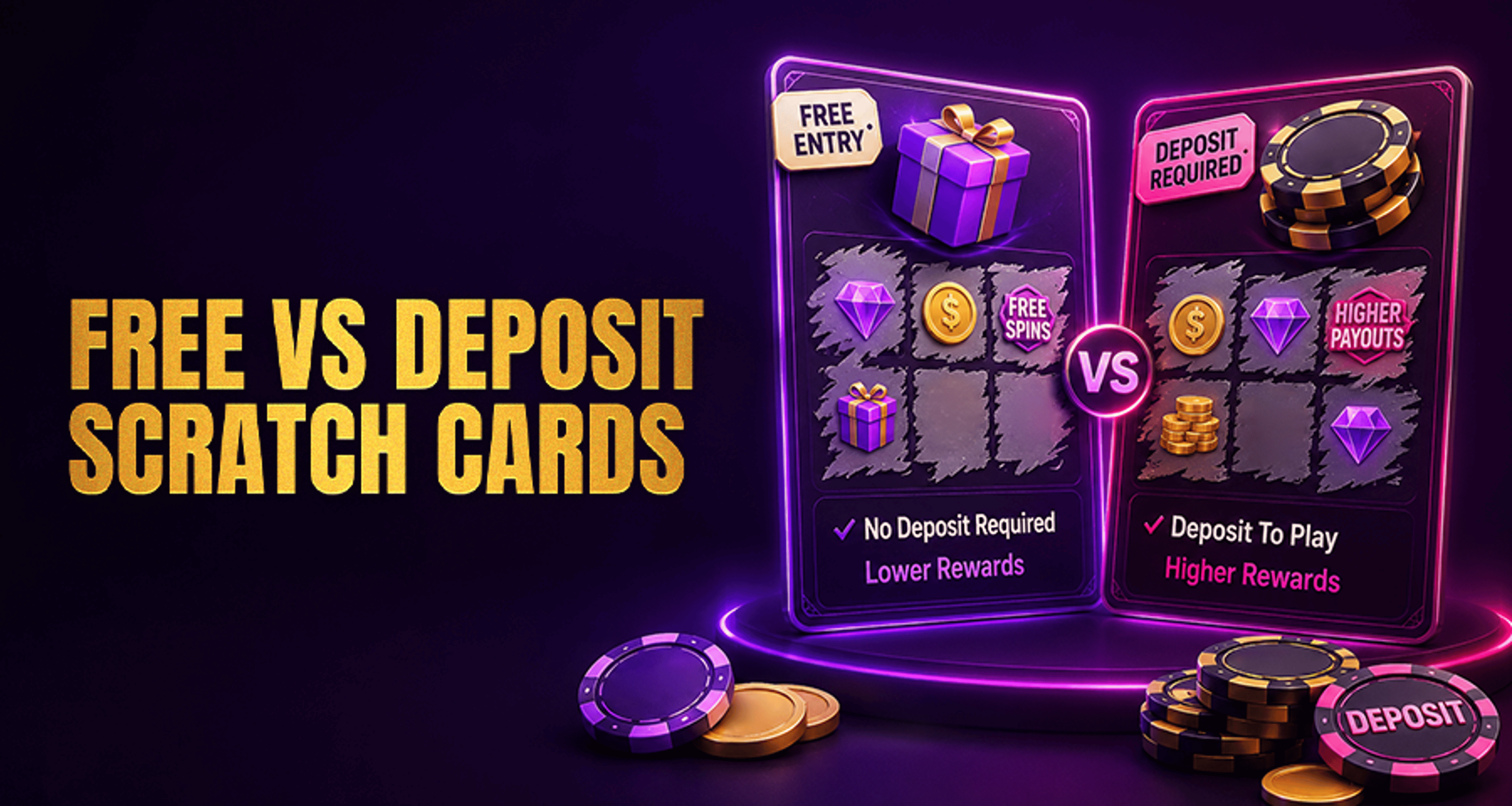 Free Scratch Cards vs Deposit Scratch Cards: What Is the Difference?