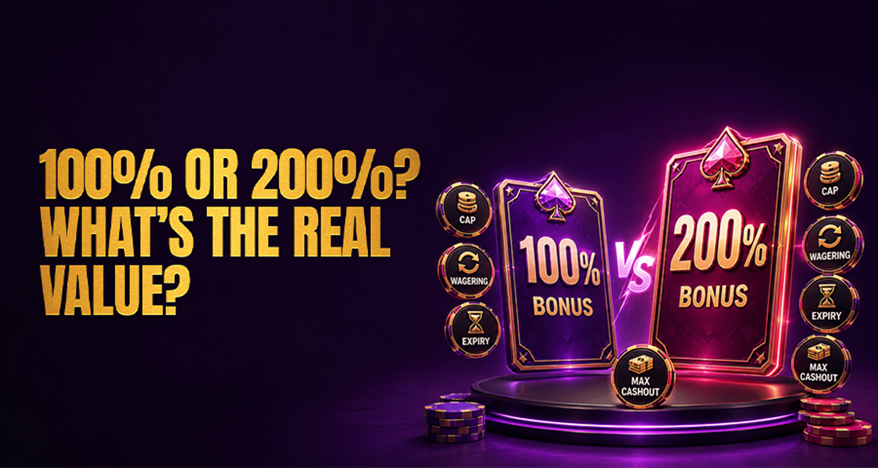 100% vs 200% Deposit Match Bonus: How to Compare Real Value?